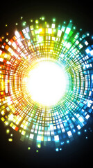 Colorful abstract digital vortex with glowing center