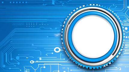 Obraz premium Futuristic blue technology background with circuit design