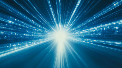 Dynamic blue light burst with glowing center