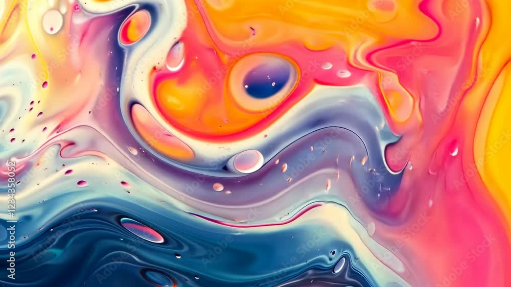 Poster colorful shapes and fluid motions intertwine to create mesmerizing abstract animations. the vibrant 