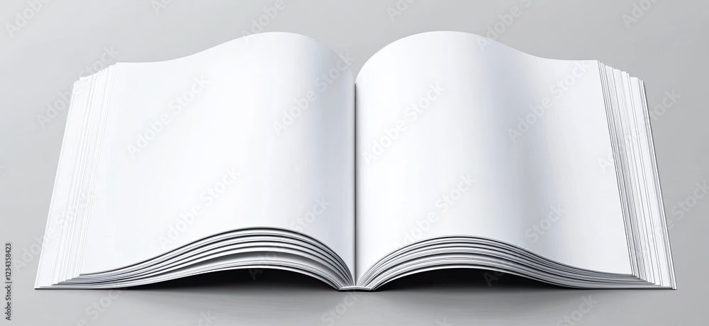 Poster set of white blank magazines or brochures on an isolated background with a clipping path, top view.