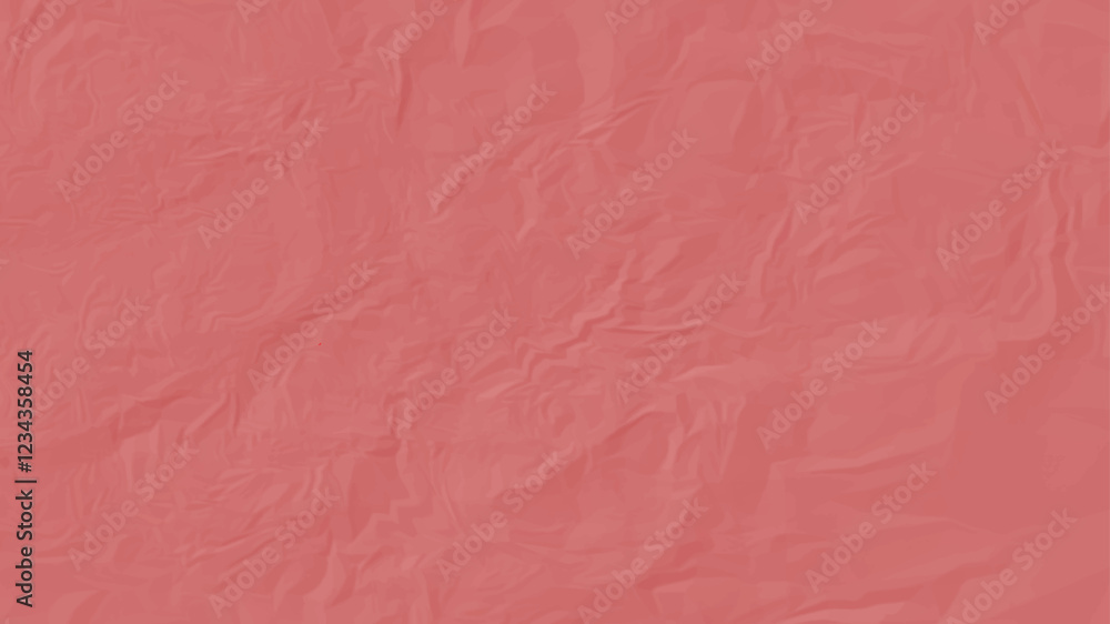 Poster pink and red crumpled paper texture. recycled crumpled and folded craft paper texture as background.