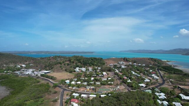 Aerial footage of Thursday Island Queensland Australia