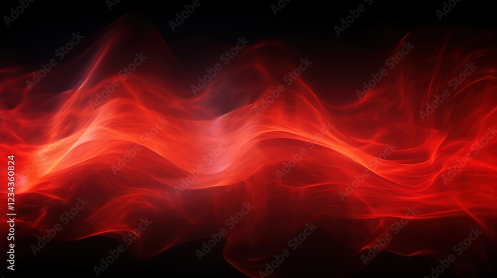 Aufkleber flowing red light effect with transparent smoke features creating a dramatic and ethereal atmosphere