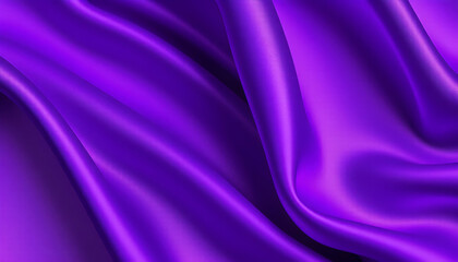 Fototapeta premium luxurious purple silk fabric, flowing folds, elegant drapery, smooth texture, vibrant violet hue, shimmering satin effect, abstract curves, sensual fabric waves, rich royal purple, soft lighting, high