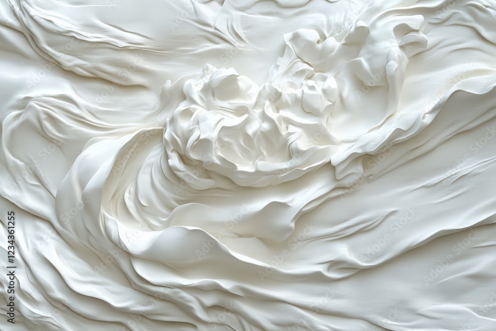 Poster Elegant white sculpture with flowing texture crafted from smooth material highlighting intricate details