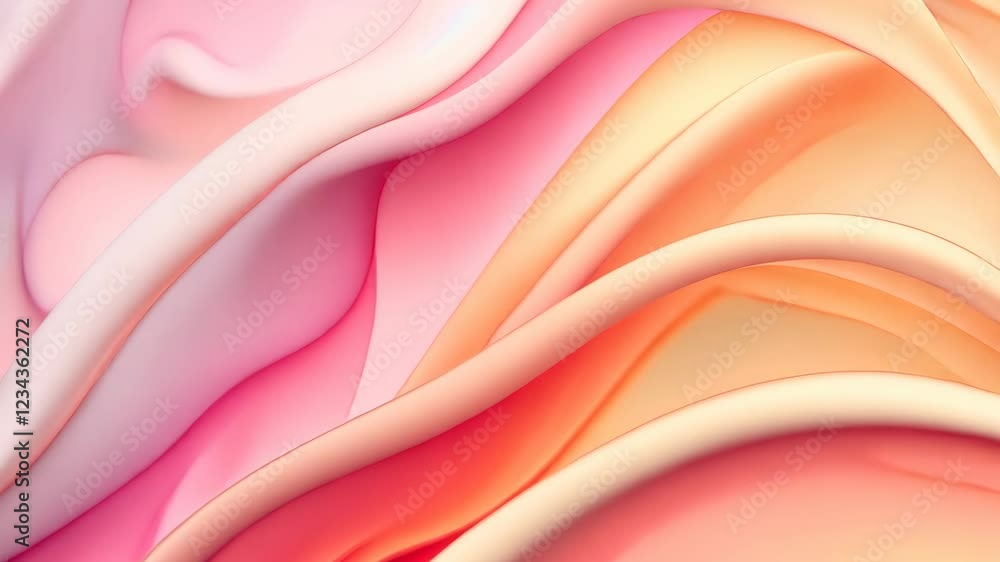Poster abstract forms and soothing colors swirl and flow harmoniously, creating an immersive atmosphere tha