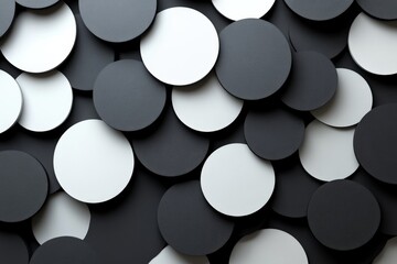 Textured circular patterns in black and white create a modern visual appeal to any design