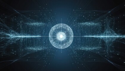Obraz premium Digital background perfect for tech processes, neural networks, artificial intelligence, data transfer and encryption, digital archives, sound and graphic presentations, science, education, etc. 