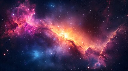 Fototapeta premium Galaxy with Sparkling Stars and Cosmic Dust, Abstract Space Background