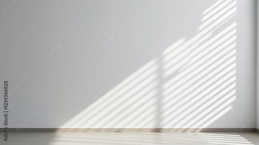 Poster abstract composition of shadows and light on minimalist wall with subtle texture and soft angles hig