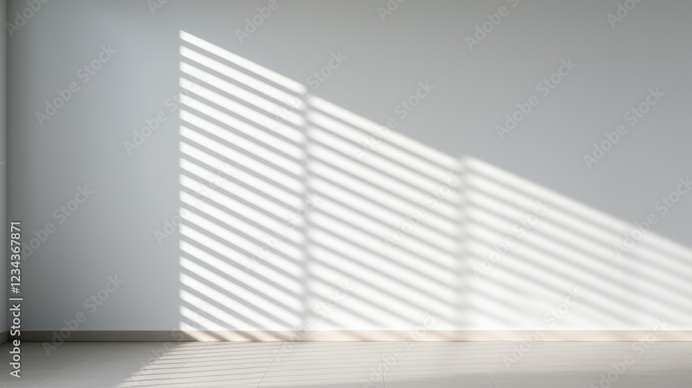 Poster abstract image of soft light and shadow patterns on a minimalist wall creating a serene and contempo
