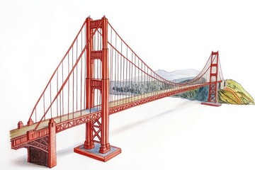 Obraz premium Golden gate bridge landmark architectural california.