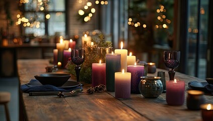 Romantic Candlelit Dinner Table Setting