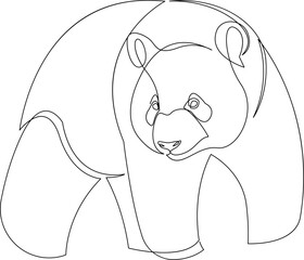 One line panda bear design silhouette. Hand drawn minimalism style vector illustration.