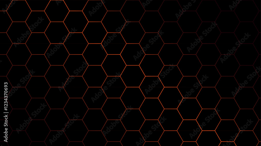 Poster abstract honeycomb pattern hexagonal background. golden hexagon honeycomb outline art for design ele