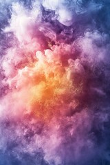 Vivid Pink, Purple, And Gold Abstract Watercolor Or Smoke Design Background With Space For Text