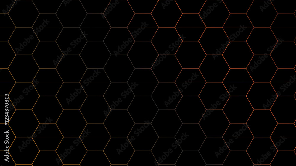 Poster abstract honeycomb pattern hexagonal background. golden hexagon honeycomb outline art for design ele