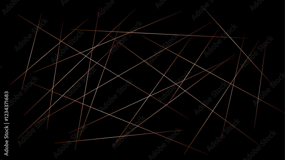 Aufkleber random geometric line pattern on a black backdrop background. random line low poly pattern. abstract