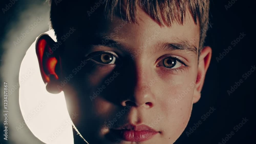 Poster A close-up showing the boy’s determined face partially illuminated by a faint glow at the tunnel exit, emphasizing the contrast between darkness and hope.