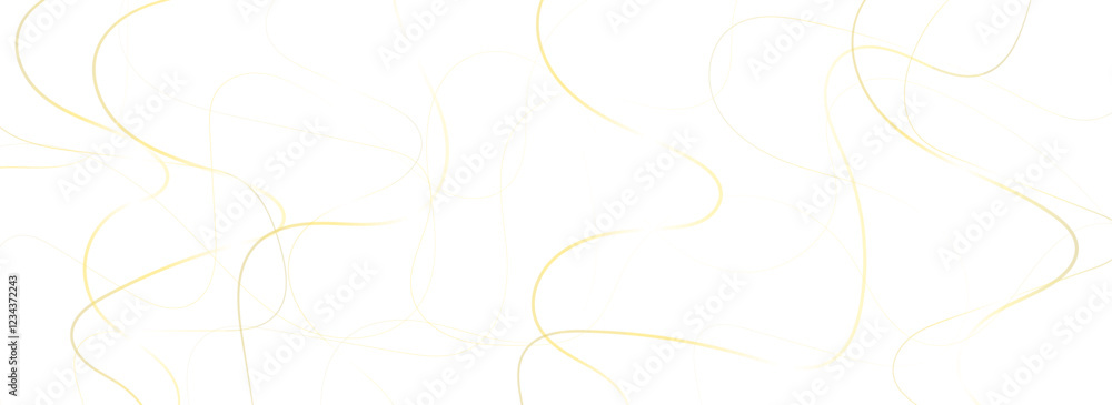 Poster colorful random pattern golden line stroke on a transparent background. decorative pattern with tang