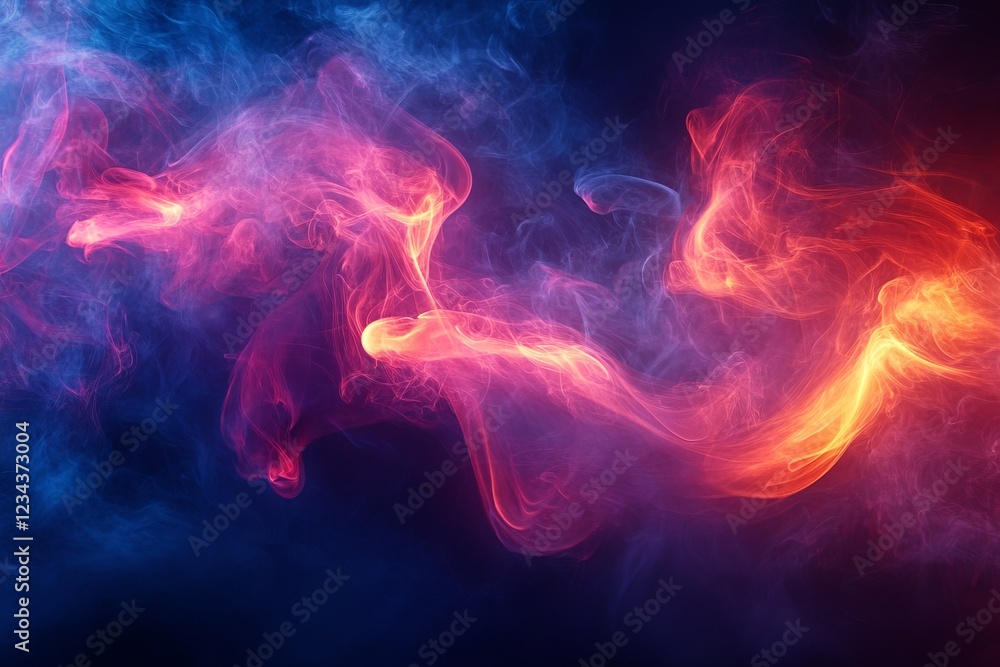 Leinwandbilder vibrant swirling colors create mesmerizing abstract patterns with smoke and light in a dark backgrou