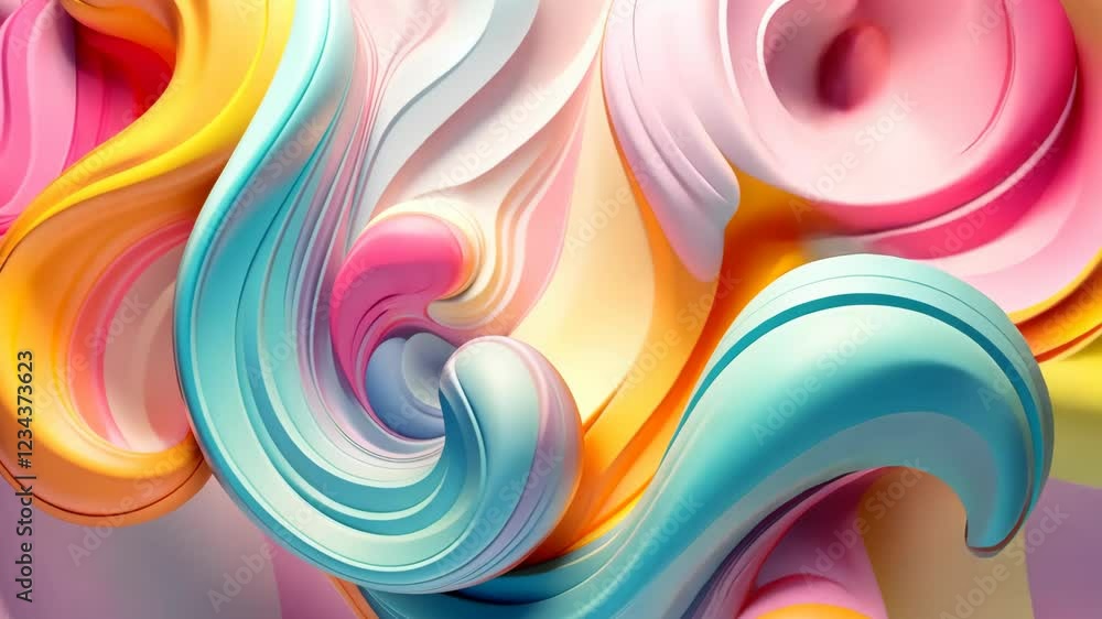 Poster dynamic colors intertwine and flow in this captivating abstract animation, showcasing an intricate d