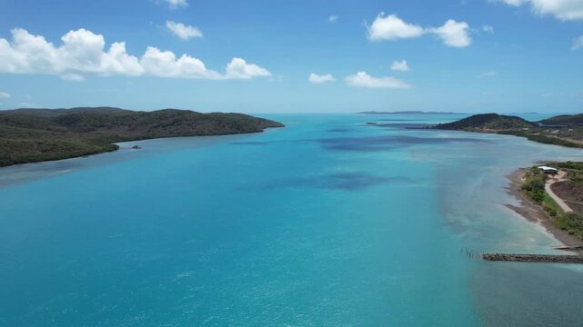 Aerial footage of Thursday Island Queensland Australia