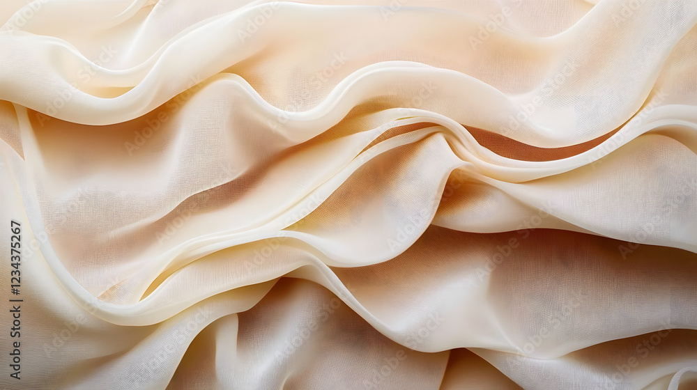 Poster wavy layers of fabric in a soft beige palette create an elegant, flowing pattern that captures the e