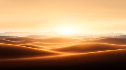 Obraz premium Golden Desert Sunset Landscape