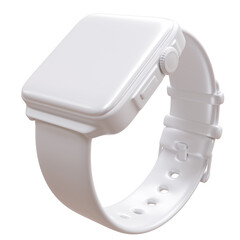 Smart watch isolated on white, transparent, digital wrist watch blank empty display