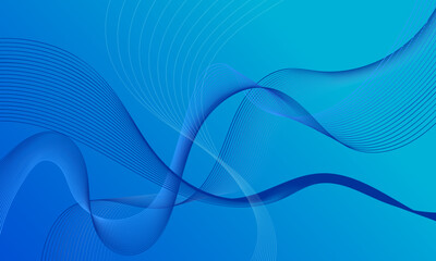 blue soft light lines wave curves on soft gradient abstract background