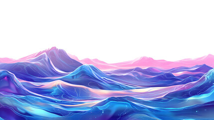 Abstract Colorful Mountain Landscape