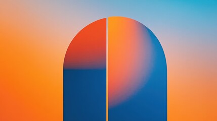 Abstract archway with vibrant gradient colors.