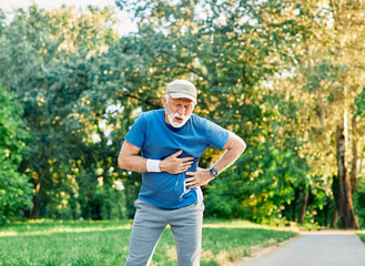 senior exercise running man active fit fitness jogging chest attack pain disease heart care health...