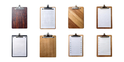 Variety of Clipboards for Note Taking and Organization, PNG collection, set bundle, isolate on transparent or white background
