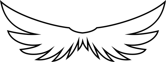 Angel wings icon . fly signs, pilot symbols graphic design elements ideal for logo, emblem, badge design. Versatile for art, heraldry, animal symbolism. Ranging from simple to intricate feather scale