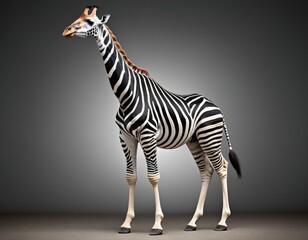 Hybrid animal between giraffe and zebra.