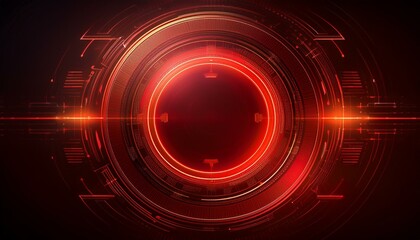 Fototapeta premium Creative digital tech circle on dark background concept with copy space for design
