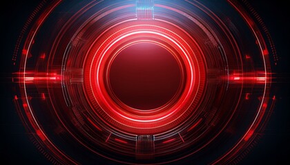 Fototapeta premium Creative digital tech circle on dark background concept with copy space for design