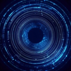 Obraz premium Creative digital tech circle on dark background concept with copy space for design