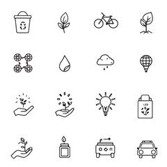 Set of 16 Ecology Vector Icon Set