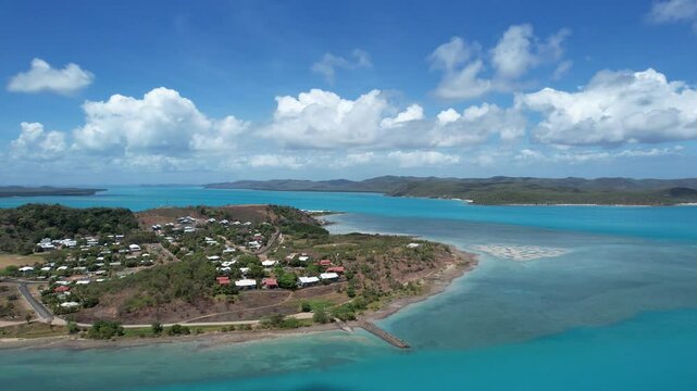 Aerial footage of Thursday Island Queensland Australia