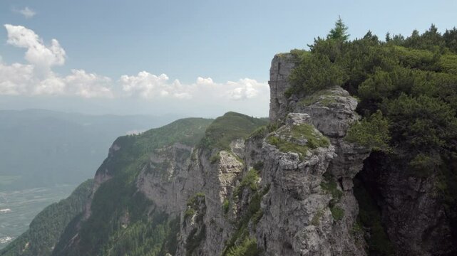 Part of the Mendel near Mount Roen with a view of surrounding mountains on a nice day in summer, South Tyrol, Italy
