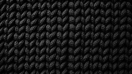 Fototapeta premium Detailed Black Crochet Knitted Seamless Texture with Intricate Patterns Ideal for Backgrounds and Designs in Textile and Fashion Projects