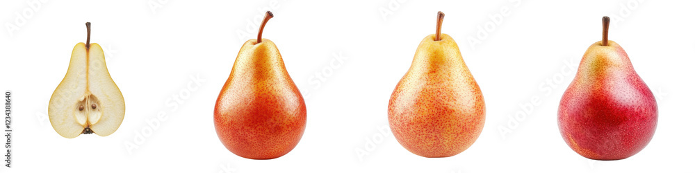 Poster Different varieties of pears displayed together showcasing various colors and textures