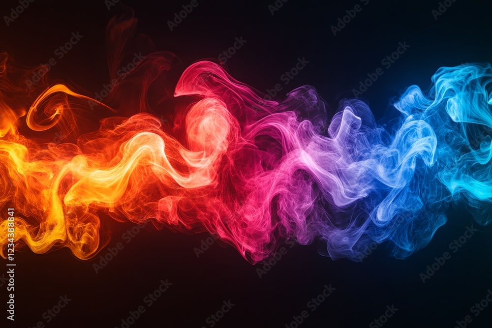 Aufkleber colorful swirls of smoke create a mesmerizing abstract design against a dark background