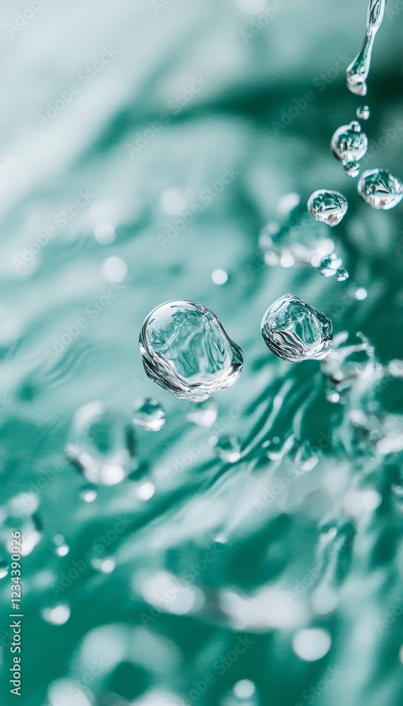 Aufkleber turquoise water bubbles a refreshing abstract background with serene and tranquil vibes