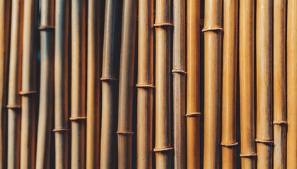 Fototapeta premium A captivating shot of bamboo sticks arranged in a grid, forming a visually pleasing background