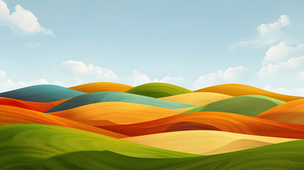 Obraz premium Beautiful Colorful Landscape with Vibrant Scenery